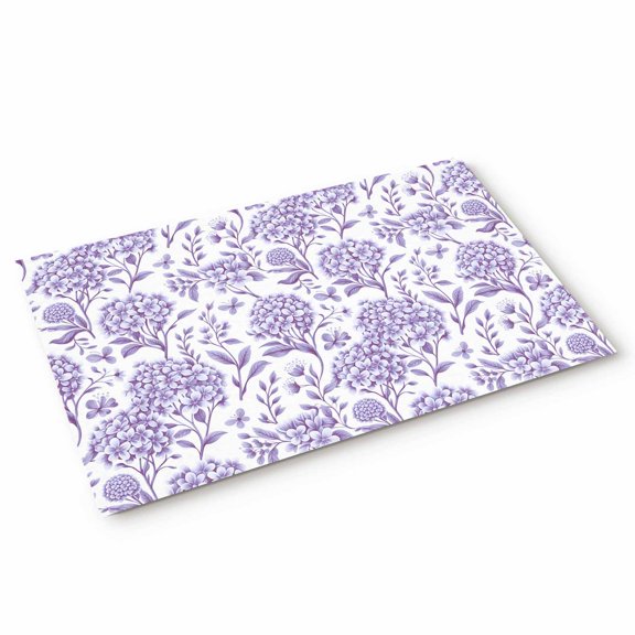 Doormat Purple Hydrangea Doormats Entrance Door Rug Spring Floral Leaf Floor Mat Welcome Front Door Mat for Indoor Outdoor Kitchen Home Decor 20x32 Inch