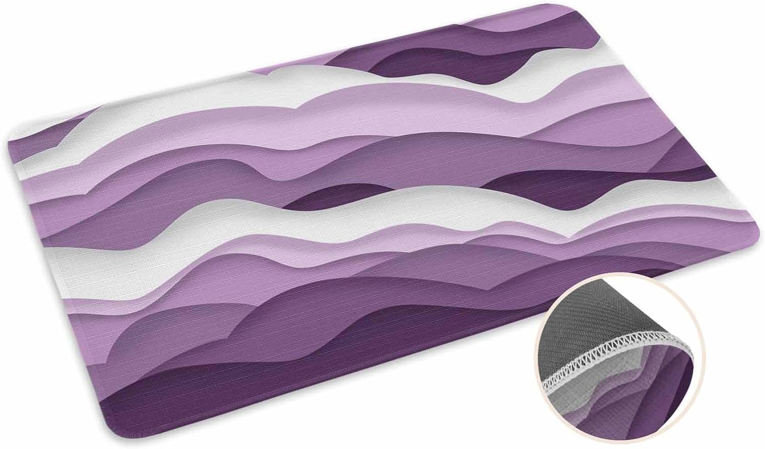 Doormat Purple Ombre Ocean Door Mat Abstract Waves Mat Non Slip