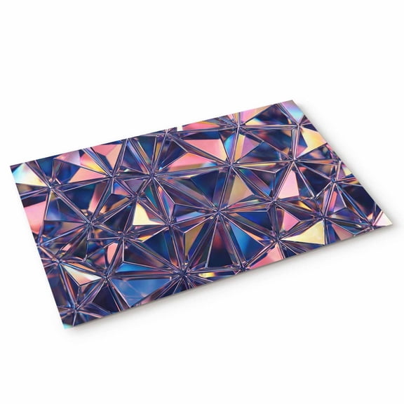 Doormat Purple Prism Light Doormats Entrance Door Rug Shiny Crystalline Shards Floor Mat Welcome Front Door Mat for Indoor Outdoor Kitchen Home Decor 18x30 Inch