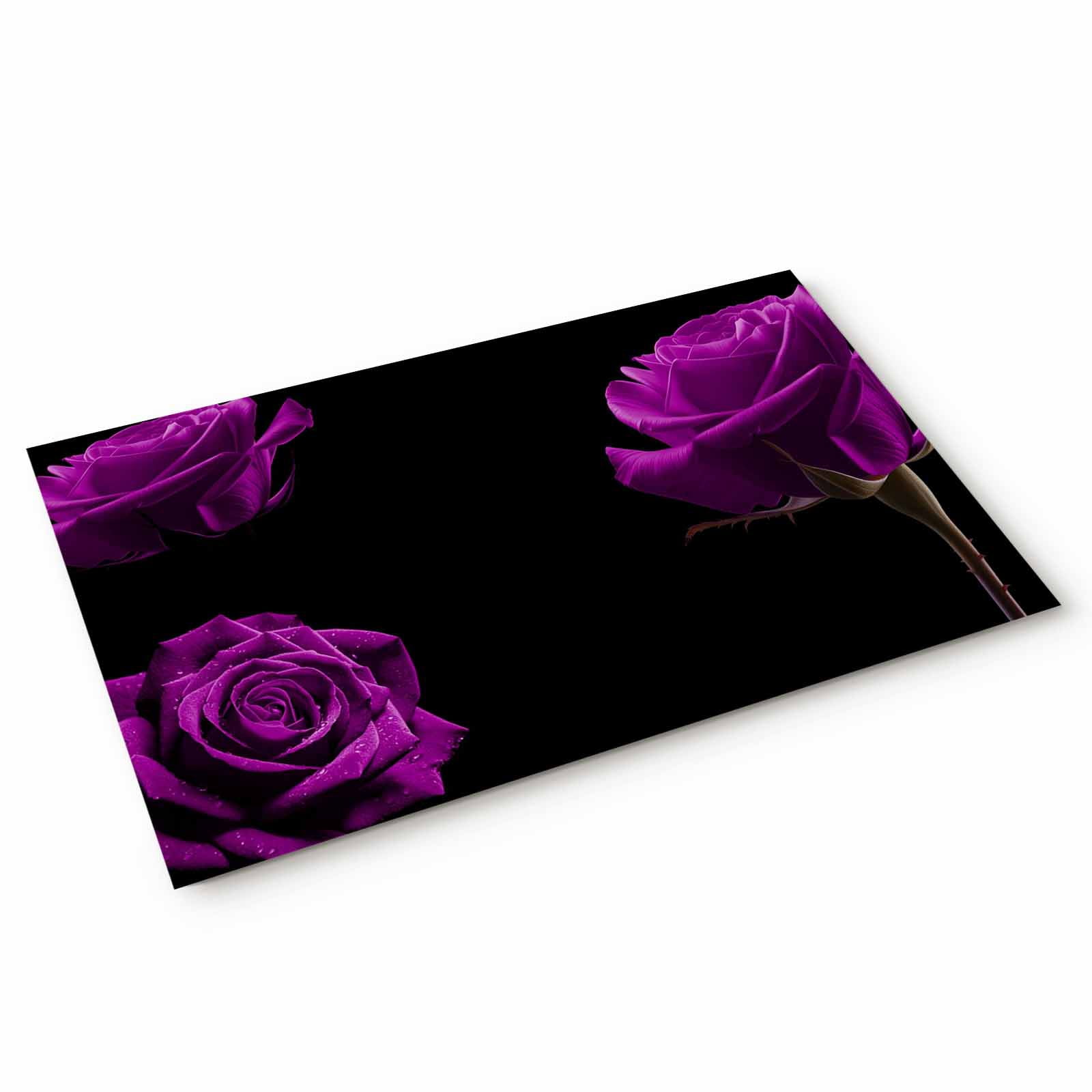 Doormat Purple Rose Doormats Entrance Door Rug Vintage Flower Garden ...