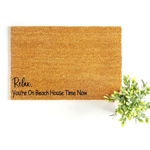 Doormat Relax, You're On Beach House Time Now Welcome Mat Funny Funn (18" x 30") #5568