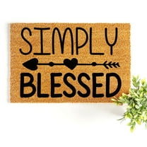 Doormat Simply Blessed | Welcome Mat Rug Porch Decor Home Gift Engagem (18" x 30") #3363