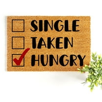 Doormat Single Taken Hungry Checklist Single Forever Cute Valentine's (18" x 30") #3008