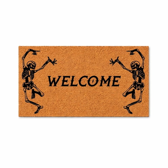 Doormat Skeleton Welcome Mat Candy Gift For Spooky Gift For Fall Deco (18" x 30") #5164
