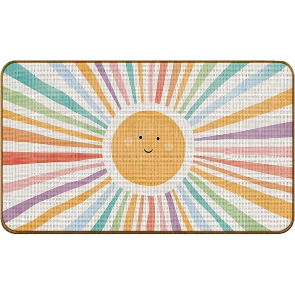Doormat - Smiling Sun Boho Door Mat - Boho, indoor/outdoor, boho nursery, front door, 1830 Inches