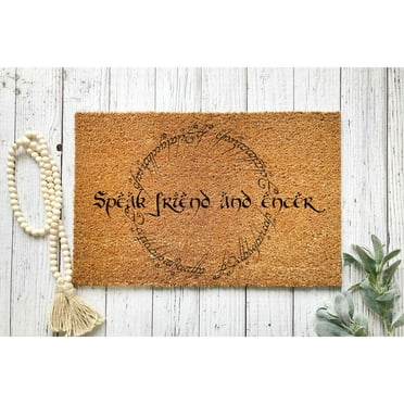 Doormat Speak Friend And Enter Welcome Mat Funny New Home Gift Funn (18" x 30") #5048