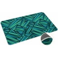 Doormat Sport Theme Modern Stripes Door Mat Green Abstract Line