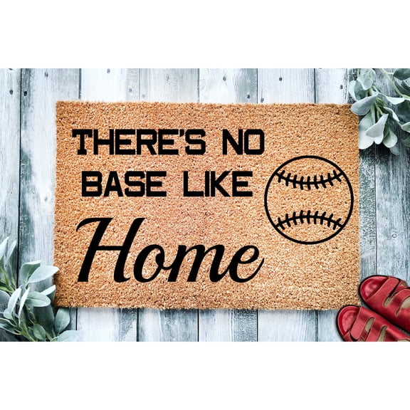 Doormat There's No Base Like Home Doormat | Funny Door Mat | Cute Door (18" x 30") #3060
