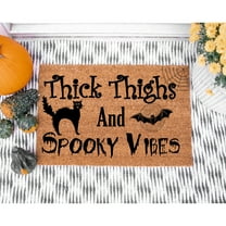 Doormat Thick Thighs & Spooky Vibes Halloween Doormat Welcome Mat Hall (18" x 30") #5590