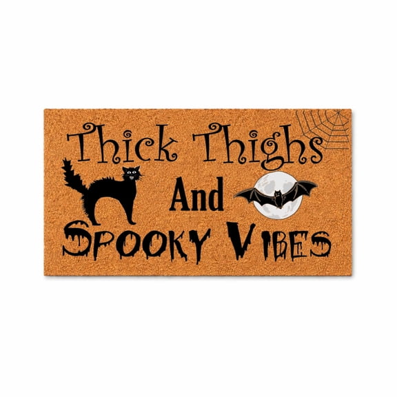 Doormat Thick Thighs & Spooky Vibes Halloween Doormat Welcome Mat Hall (18" x 30") #5590
