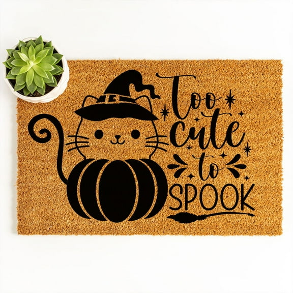 Doormat Too Cute To Spook Halloween Welcome Mat Vampire s Horror Aut (18" x 30") #6044