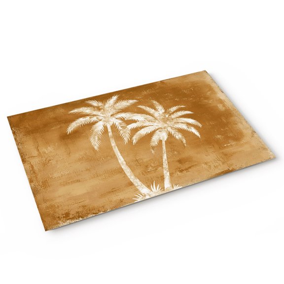 Doormat Tropical Palm Tree Doormats Entrance Door Rug Summer Coastal Brown Floor Mat Welcome Front Door Mat for Indoor Outdoor Kitchen Home Decor 16x24 Inch