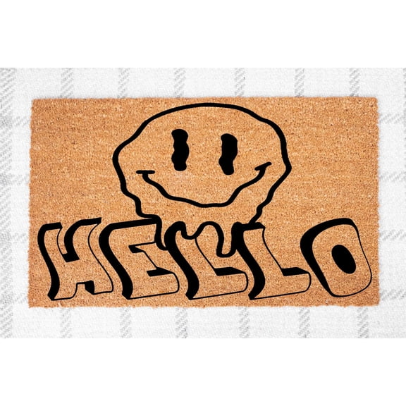 Doormat Wavy Hello Welcome Mat Funny Home Decor Cute Moving Gift Fr (18" x 30") #5599