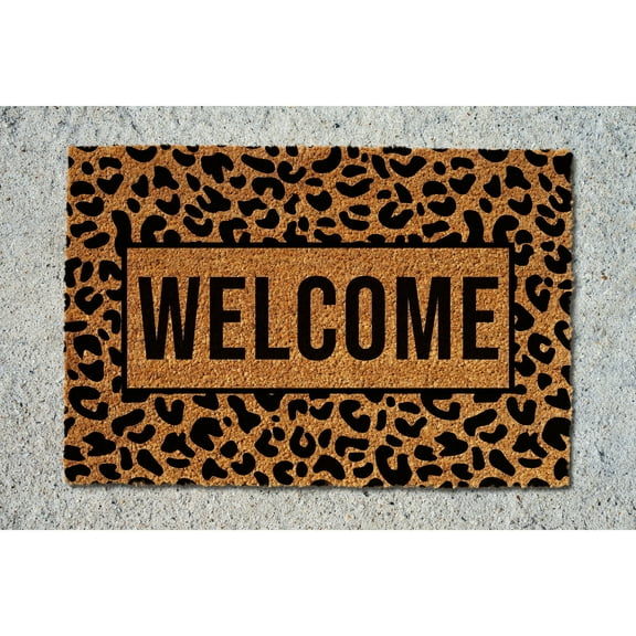 Doormat Welcome Cheetah Print Welcome Mat Funny First House Gift Mov (18" x 30") #5364