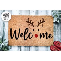Doormat Welcome Cute Red Reindeer Nose | Christmas Doormat | Christmas (36" x 72") #2029