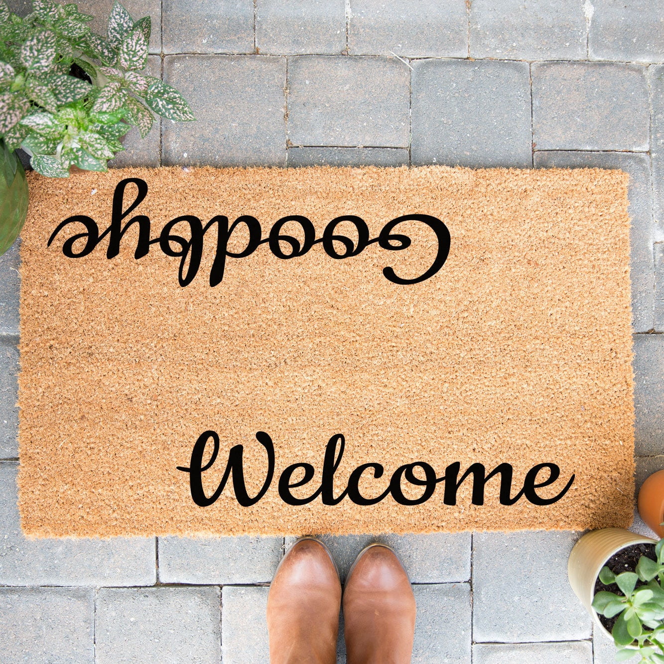 Goodbye Mat Doormat Welcome Goodbye Funny Mat Front Door Front Door Mat First Hous ...