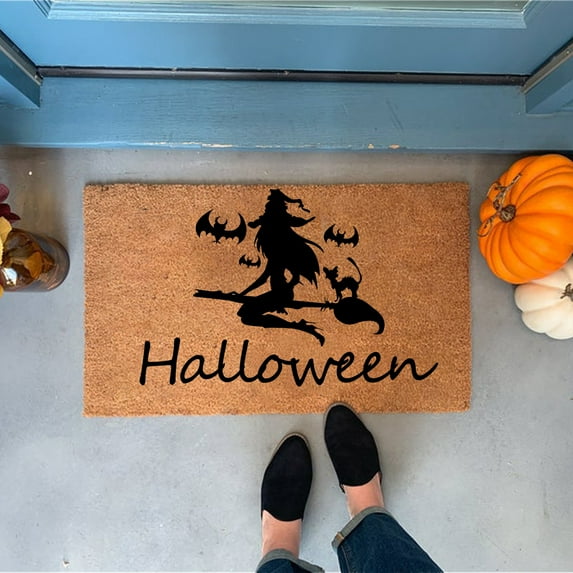 Doormat Welcome Home Front Door Decoration Non-slip Bottom Indoor Outdoor Carpet - Holiday Spooky Night (A)
