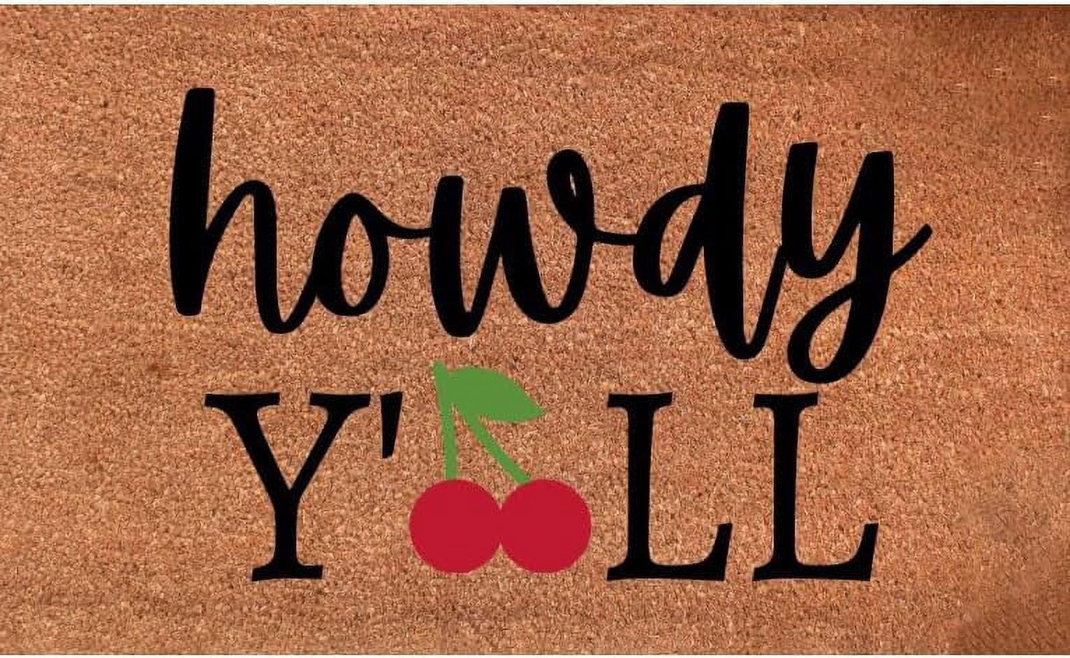 Doormat Welcome Howdy - Cherry Funny Entryway Rugs Indoor Non Slip ...