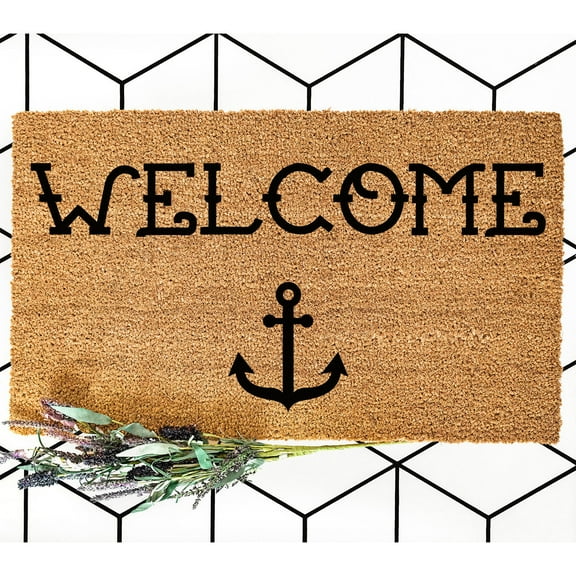 Doormat Welcome Mat Anchor Nautical | Welcome Mat Home Decor Birthday (18" x 30") #3341