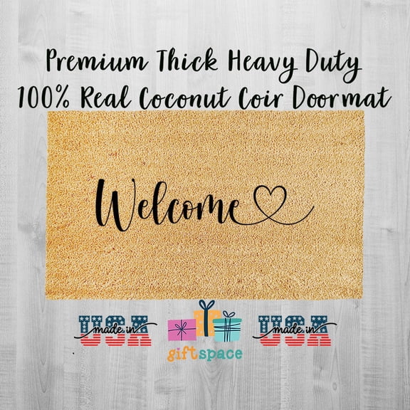 Doormat Welcome Mat Heart Cute Gift For Her Gift For Home Girlfrien (18" x 30") #3213