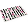 Doormat Mat Spring Floral Stripes Watercolor NonSlip Front
