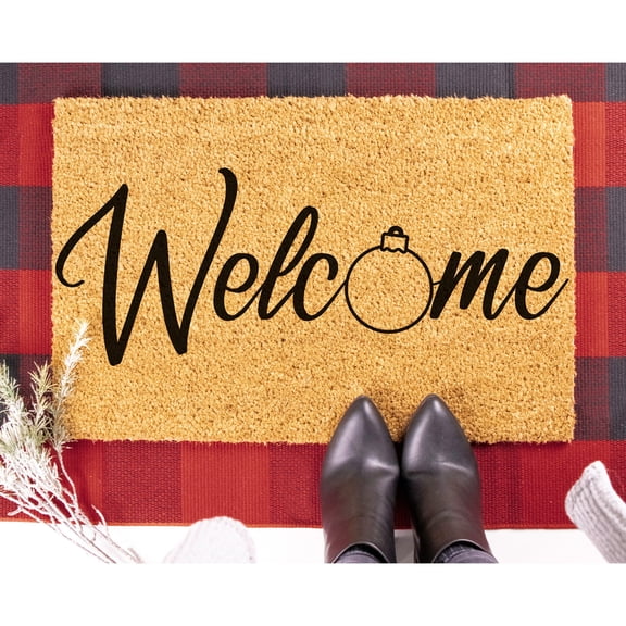 Doormat Welcome Ornament Christmas Decoration Home Decor Christmas Pa (18" x 30") #5206
