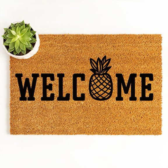 Doormat Welcome Pineapple Welcome Mat Moving Gift Minimalist Unique G (36" x 60") #5848