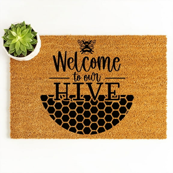 Doormat Welcome To Our Hive Welcome Mat Homeowner Home Gift New Homeo (24" x 36") #6030