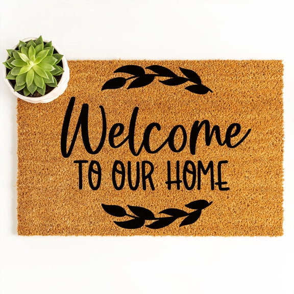 Doormat Welcome To Our Home Welcome Mat Minimalist Closing Gift Home D (18" x 30") #5666