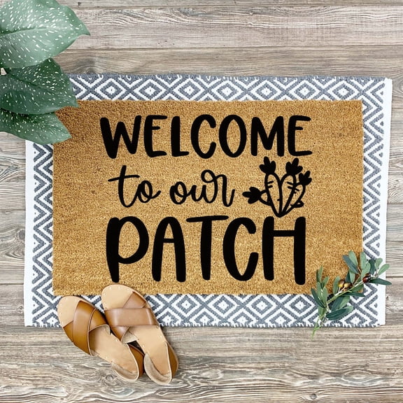 Doormat Welcome To Our Patch Easter Bunny Carrots Welcome Mat Easter (18" x 30") #3313