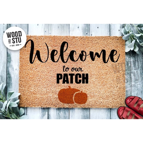 Doormat Welcome To Our Patch Pumpkin Cute Halloween Gift Welcome (36" x 72") #2013