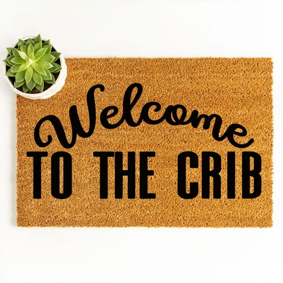 Doormat Welcome To The Crib Welcome Mat House Warming Outside Engageme (18" x 30") #5859