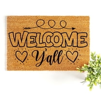 Doormat Welcome Y'all Welcome Mat New Homeowner Engagement Gift House (18" x 30") #6032
