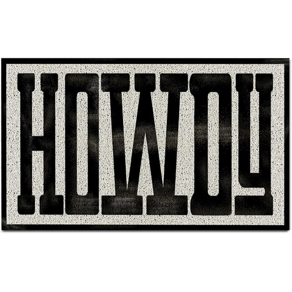 Doormat - Western Howdy Waterproof Door Mat - Modern western, non - slip, durable, home front door, housewarming, 18×30 Inch