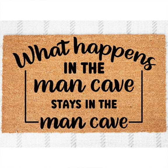 Doormat What Happens In The Man Cave, Stays In The Man Cave Welcome Ma (36" x 72") #5892