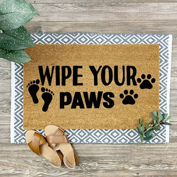 Doormat Wipe Your Paws Welcome Mat Funny Outside Home Decor Funny G (18" x 30") #5861