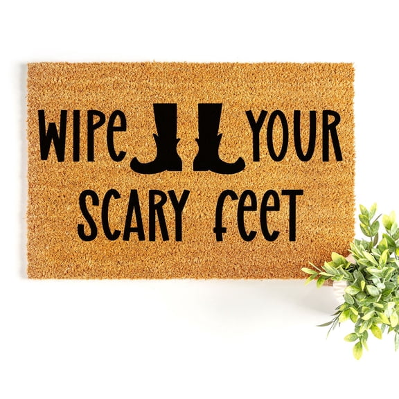 Doormat Wipe Your Scary Feet Welcome Mat Funny Front Door s Front Po (36" x 72") #5862