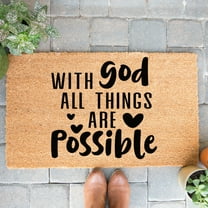 Doormat With God All Things Are Possible Welcome Mat Engagement Gift F (18" x 30") #5740