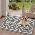 thumbnail image 1 of Doormat, Yamaziot 32"x47" Welcome Mat Door Rug for Indoor Outdoor, Non Slip Entrance Porch Door Mats, Absorbent Floor Mat Gray Carpet, 1 of 7
