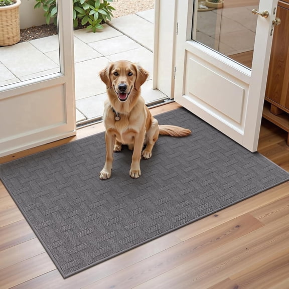 Doormat, Yamaziot 24"x36" Door Mat, Welcome Mat for Indoor Outdoor, Absorbent Non Slip Utility Doormat, Entrance Rug Dirt Trapper