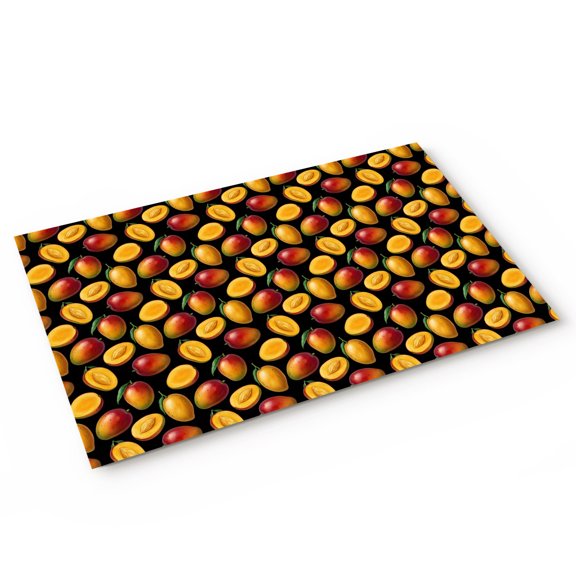 Doormat Yellow Mangos Doormats Entrance Door Rug Summer Tropical Fruit Floor Mat Welcome Front Door Mat for Indoor Outdoor Kitchen Home Decor 18x30 Inch