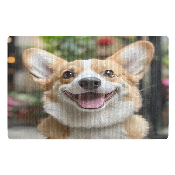 DoormatsCute Corgi32"20"Full Print On One Side, Fixed Orange On The Reverse Side,Doormat Made Of Polyester.