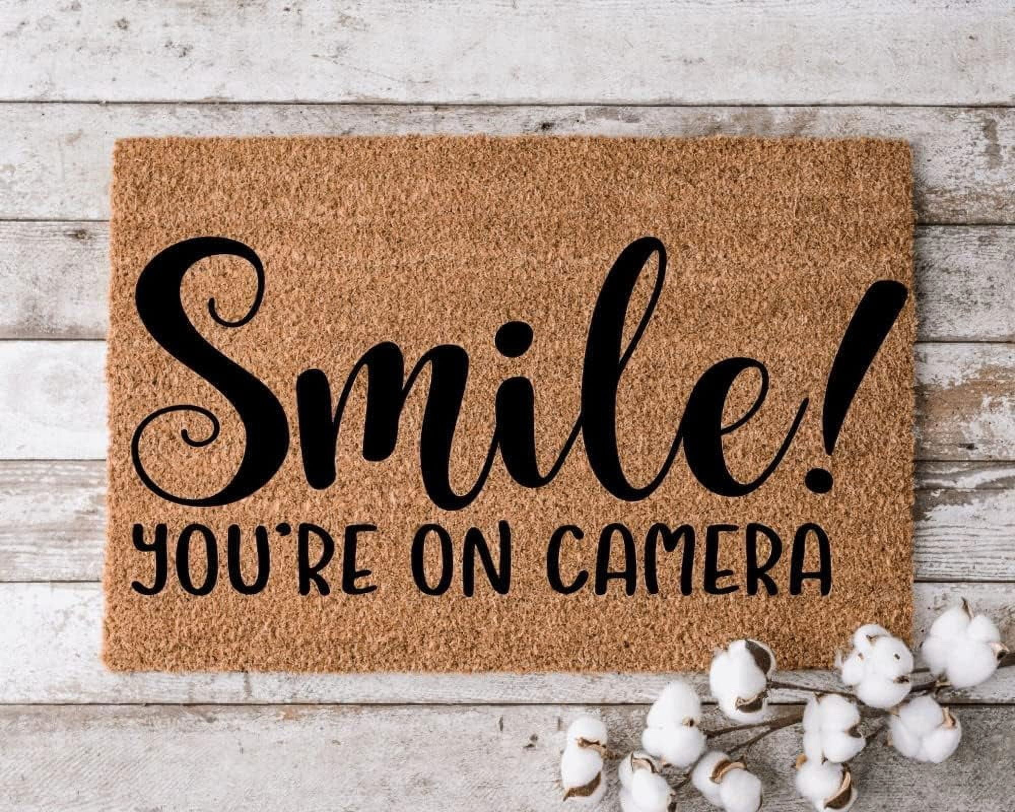 Doormats Indoor Smile You're on Camera Doormat Welcome Mat for Front ...
