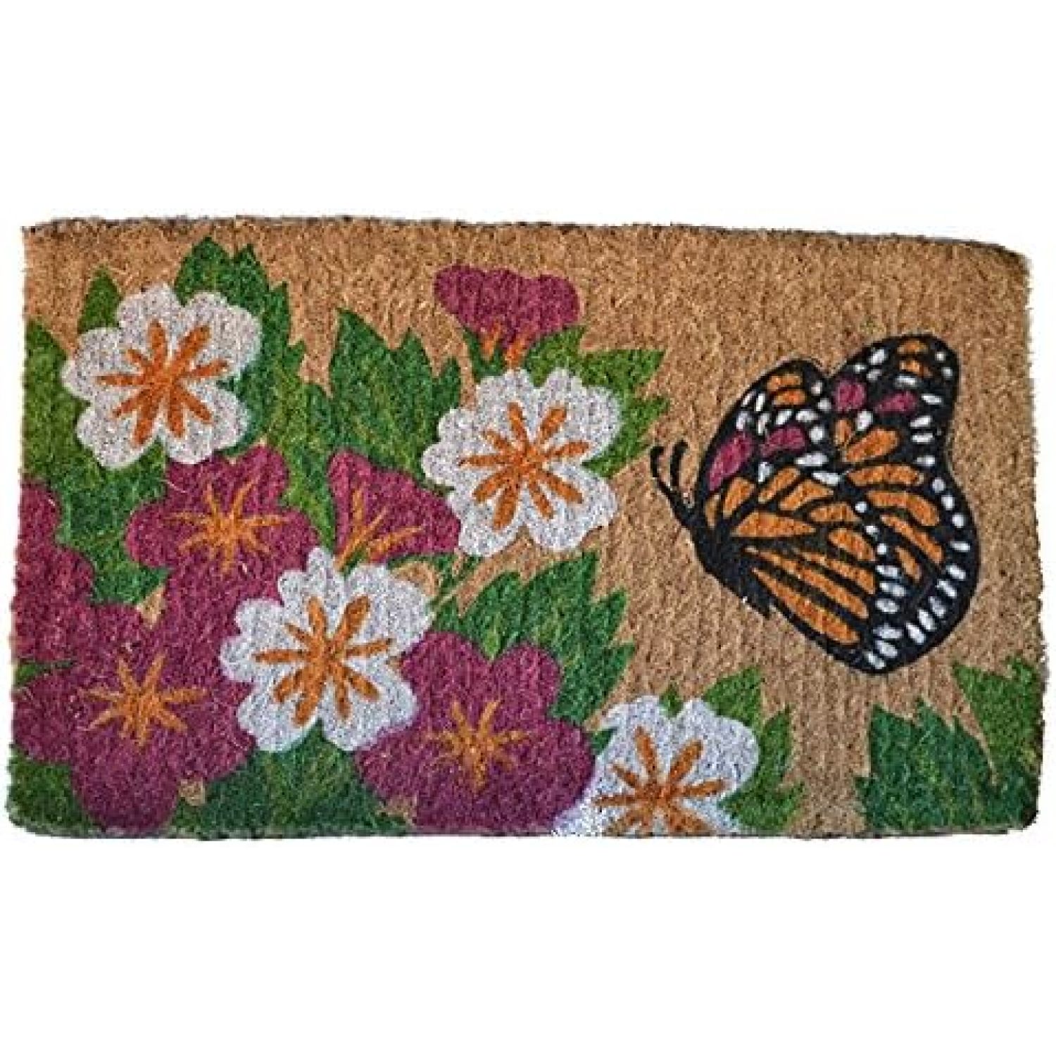 Doormats Monarch Butterfly Garden Extra Thick Coir Doormat 18" X 30