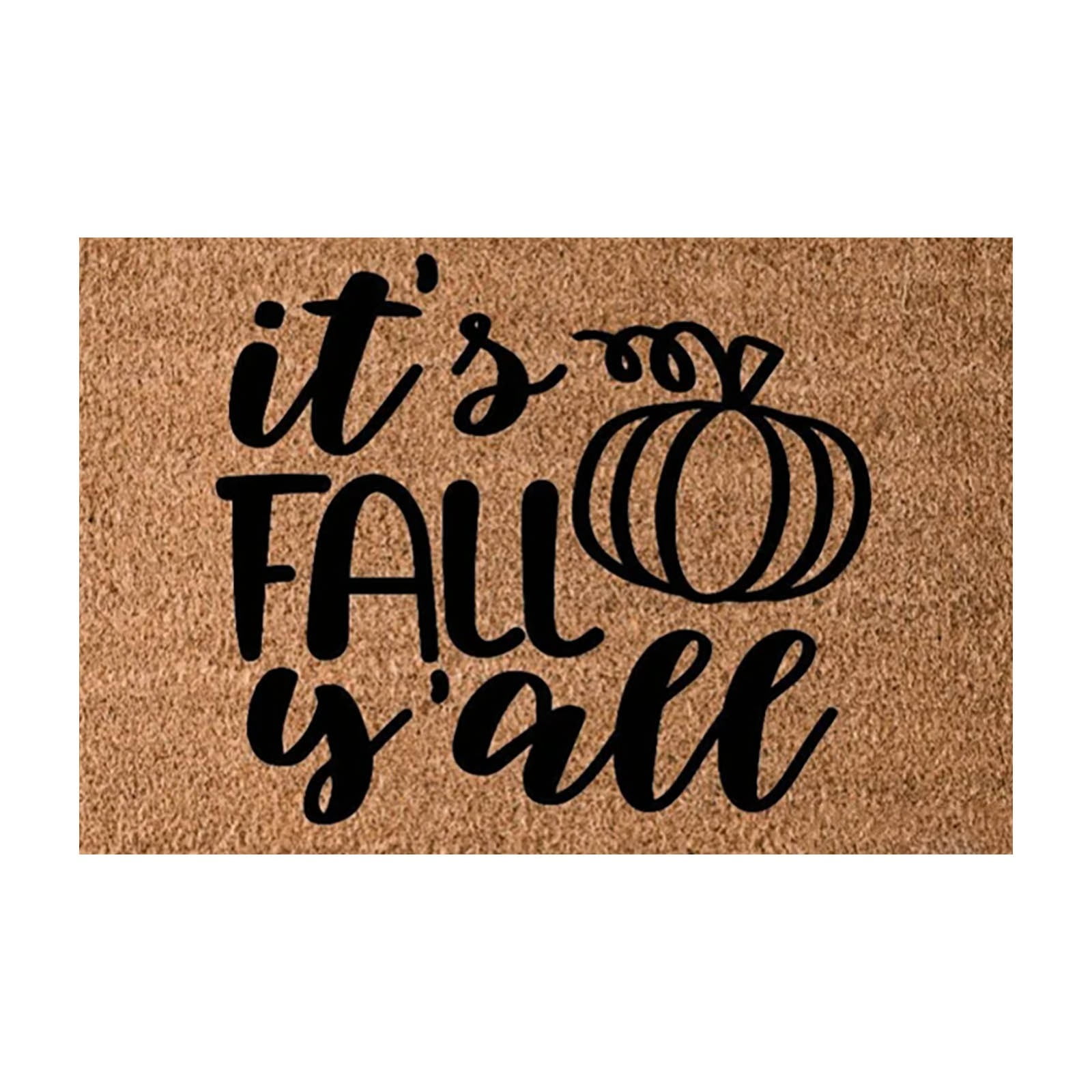 Doormats Outside Pumpkin It‘S ’Fall Yall Polyester Water Absorbing