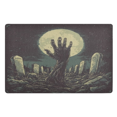 Doormats,The Graveyard Of Horrors32"×20"Full Print On One Side, Fixed Orange On The Reverse Side,Doormat Made Of Polyester.