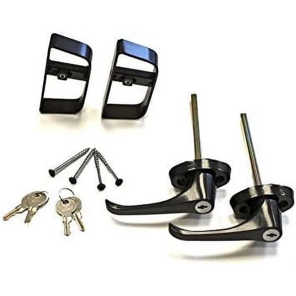 Doors & Door Hardware 5-1/2" Black L Handle Door Lock Set - For shed, gate, playhouse - 2 KEYED ALIKE$$Tools & Hardware Other