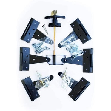 Shed Windows And More Double Door Hardware Kit - 5 Hinges, T Handle, Barrel Bolts - For Sheds & Gates
