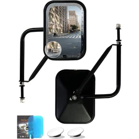 Doors Off Mirrors Fits Jeep Wrangler JK JL & Unlimited Side Mirror | Waterproof Film, Blind Spot Mirror, 360 Rotating Socket, Wider View & Anti-Shake Structure & Easy Installation
