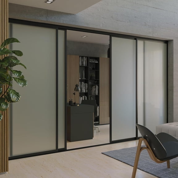 Doors55 Doors 55 Glass Room Divider Panel and Partition Wall, Partition Wall Divider & 4 panel room divider - Perfect Wall Divider for Room Separation & Partition Room Dividers
